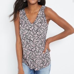 Maurices 24/7 Pastel Flawless Floral V Neck Tank Top